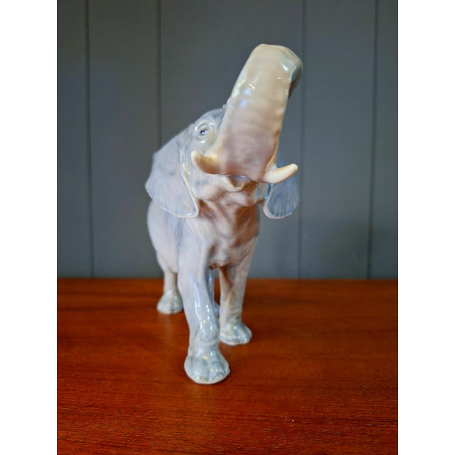 Royal Copenhagen elephant figurine in enameled porcelain, designed and created by Peter Herold in the early 1900s for the...