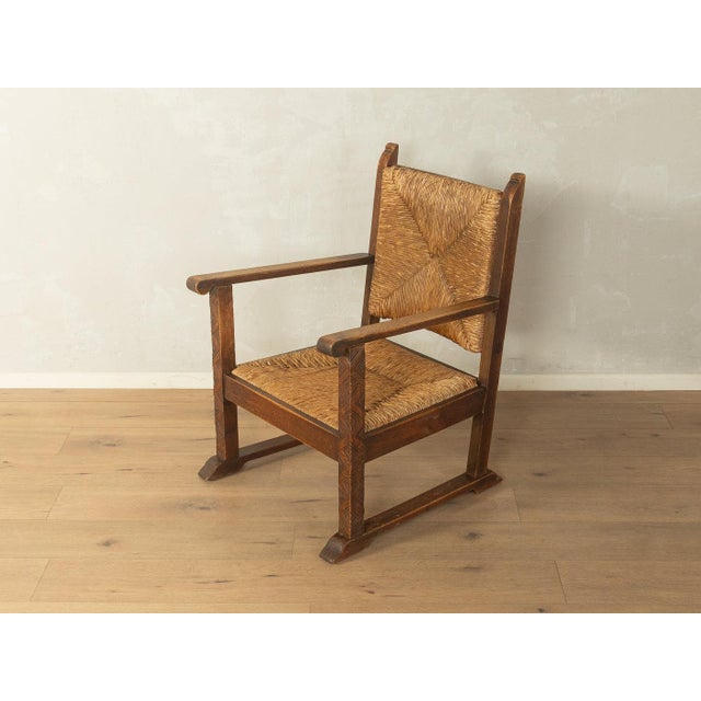 Brown Vintage Brutalist Wooden Armchair For Sale - Image 8 of 8