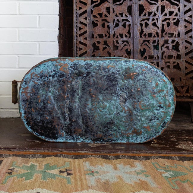 Antique Copper Boiler or Washtub for Firewood or Plants For Sale - Image 14 of 15