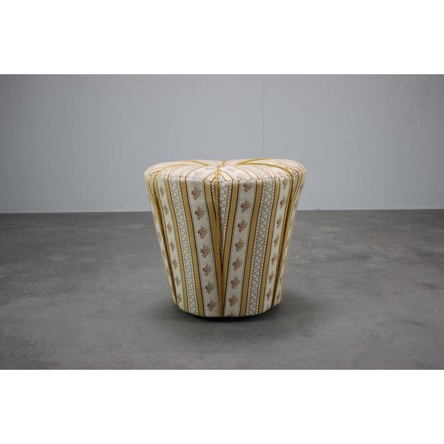 Wood Czechoslovakian Floral Upholstered Ottoman by Jindřich Halabala, 1950s For Sale - Image 7 of 7