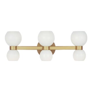 Kate Spade New York by Visual Comfort Studio Londyn 6-Light Vanity, Burnished Brass For Sale