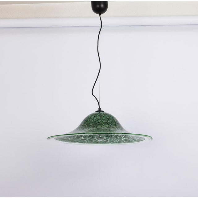 Neverino Pendant Light in Green Murano Glass attributed to Vistosi, Italy, 1970s For Sale - Image 6 of 12