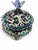Venetian Emerald Green Glass Covered Bonbonnière with Gilt Decoration and Jewele, 1950 For Sale - Image 3 of 14