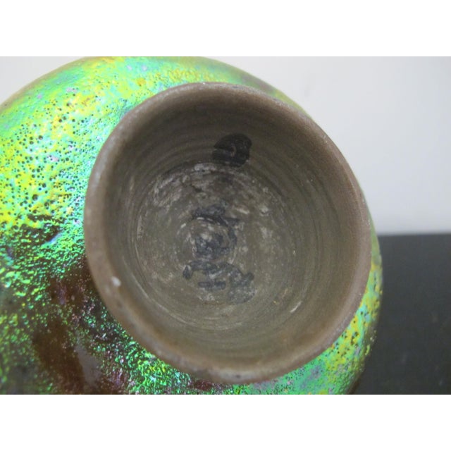 Beatrice Wood Beato Vintage Iridescent Pottery Footed Pot Bowl or Large Chalice For Sale - Image 11 of 12