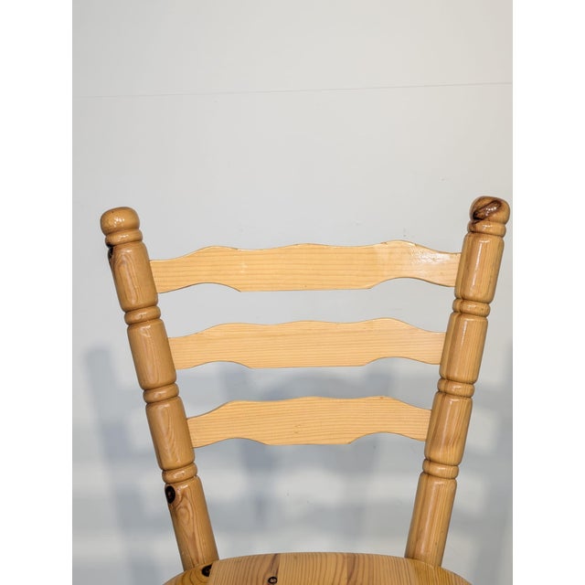Pine Bar Stool with Backrest For Sale - Image 10 of 18