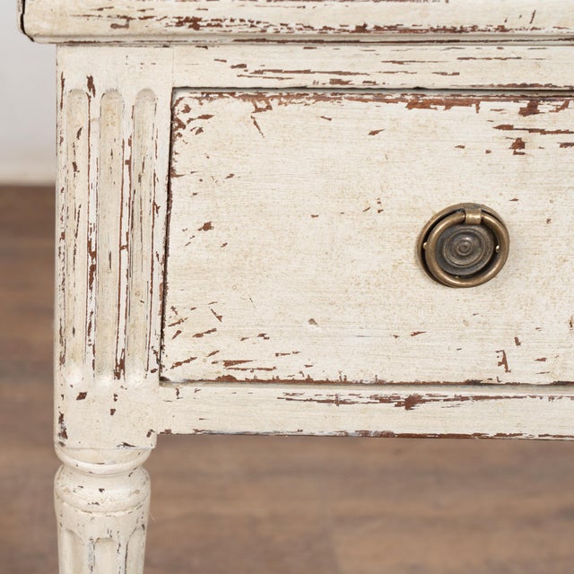 19th Century Swedish White Gustavian Side Table With Drawer For Sale - Image 9 of 15