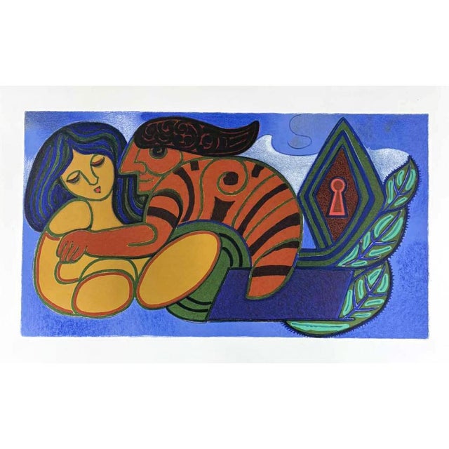 Henry Heerup 1907-1993. .Lithography in colors. Unsigned. Sheet size: 70 x 50 cm. Unframed. Provenance: Permild and...