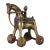 Antique Indian Brass Temple Horse on Wheels With Rider For Sale