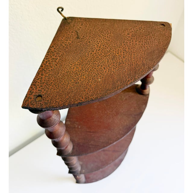 Antique Folk Art Spool Corner Shelf, Early 20th Century For Sale - Image 10 of 13