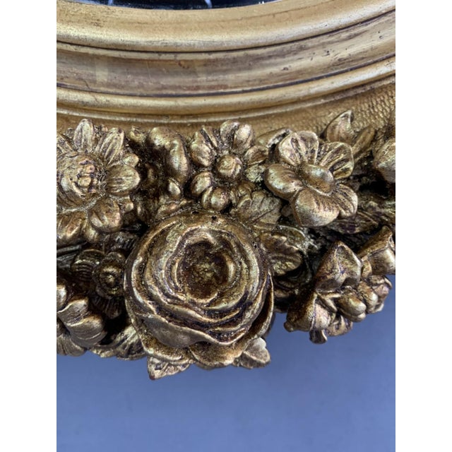 19th Century Gilded Mirror with Floral Motifs, 1890s For Sale - Image 5 of 8