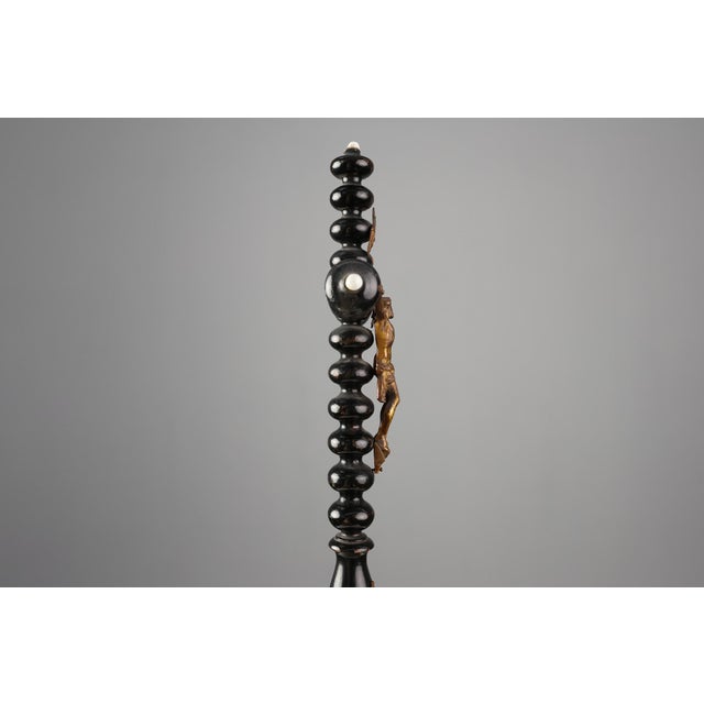 Antique French Wood and Brass Crucifix, 1800s For Sale - Image 9 of 14