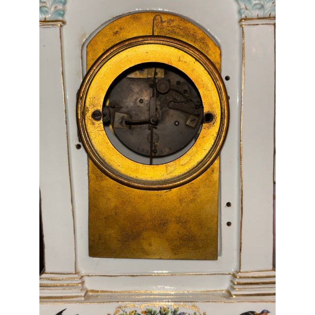 Antique White Antique Meissen Porcelain Figural Mantel Clock, Mid-19th Century [Gm] For Sale - Image 8 of 12