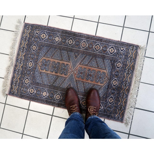 1950s, Handmade Vintage Uzbek Bukhara Rug 2' X 3.1' For Sale - Image 4 of 12