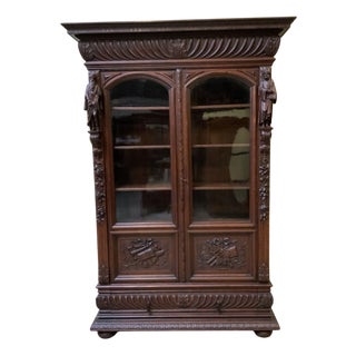 Antique Neo-Renaissance Display Bookcase, 1870 For Sale
