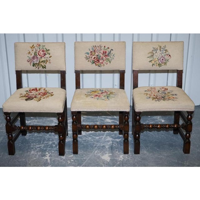 Antiques of London This charming set of six English dining chairs dates to the Victorian period and retains its original...