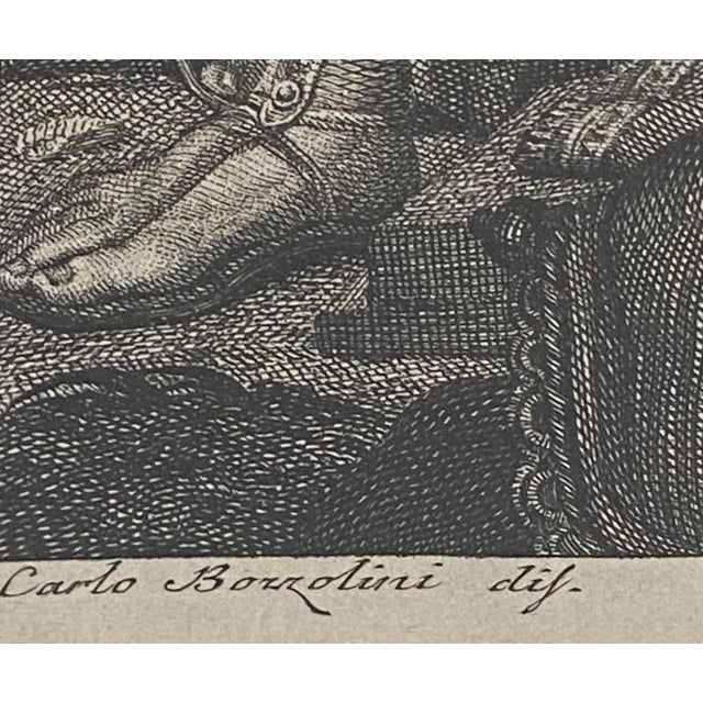 Dark Gray Carlo Lasinio "Ermina and the Wounded Tancredi" Original Etching C.1820 For Sale - Image 8 of 13