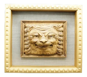 19th Century Framed Lion Head Fragment