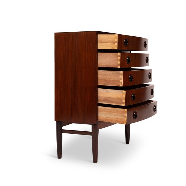 1960s Vintage Danish Mid Century Rosewood 5 Drawer Chest 1960s Kai Kristiansen For Sale - Image 5 of 10