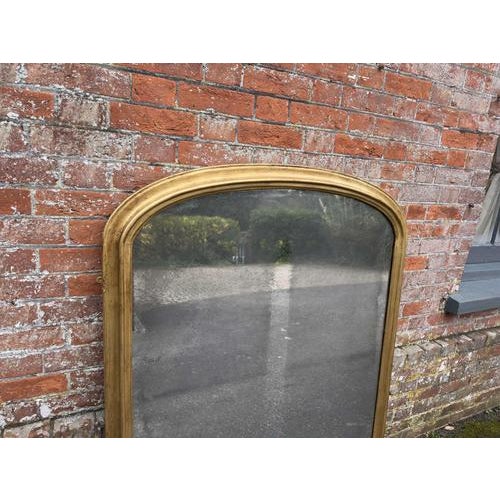 W: 127cm (50")h: 132cm (52")d: 8cm (3.1") a splendid large antique english 19th century carved wood & gesso arched top...