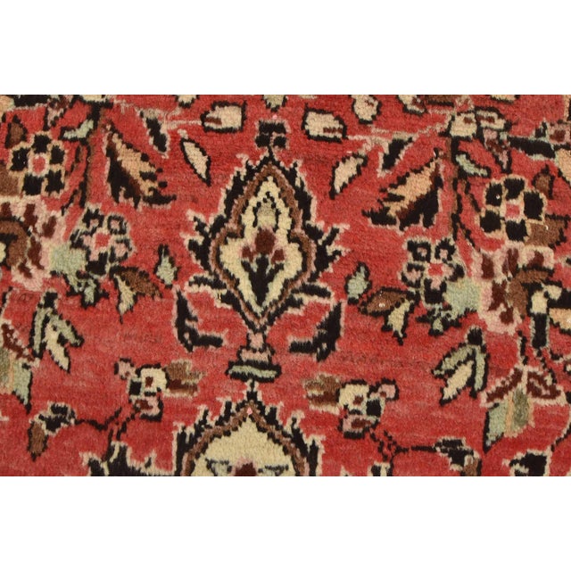 Malayer Runner 3’10” X 10’2” Red Wool Semi-Antique Hand-Knotted Oriental Rug For Sale - Image 4 of 15