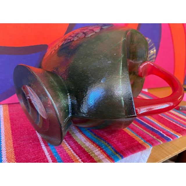 Green Kjell Engman Kosta Boda Large Art Glass Pitcher For Sale - Image 8 of 10