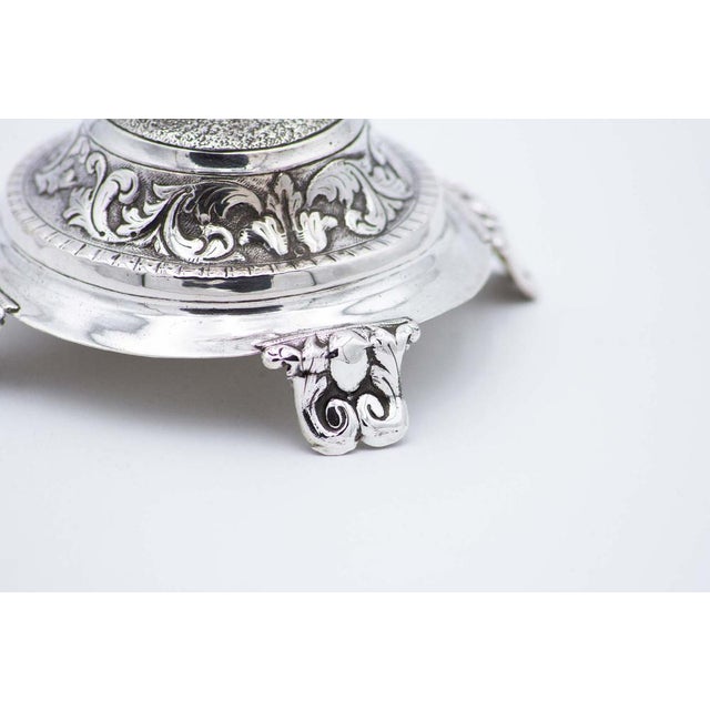 Silver Toothpick Holder with Chalice on Vine and Acanthus Leaves, in Good conditions. Designed 1920 to 1949