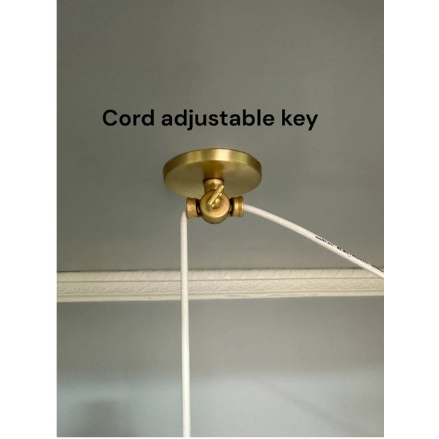 Modern Mid-Century Brass Pendant Light With Exposed Cord Design For Sale - Image 9 of 9