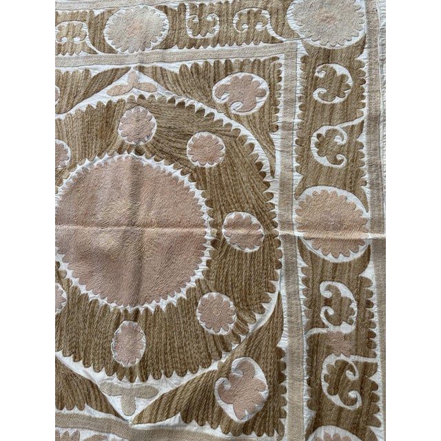 Textile Tashkent Suzani Tablecloth — Vintage Textile For Sale - Image 7 of 10