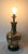 Vintage brass table lamp w/ wood base. I believe this lamp is made by Frederick Cooper but it is unmarked. Some light age...