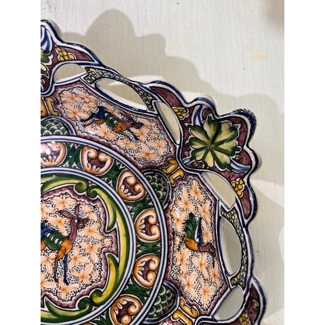 Ceramic Coimbra Ceramic - Hand Painted Portuguese Fruit Basket 5 For Sale - Image 7 of 12