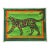 Tiger Minimalism Folk Art Pop Art Green Orange Original Painting Cleo Plowden For Sale