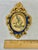 Mid‑20th Century European Ornate Rococo‑Style Wood Oval Frame — Gilded Blue With Floral Botanical Silk‑Screen Print For Sale - Image 11 of 12