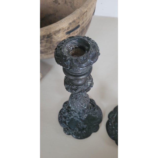 Antique Italian Candlesticks, 19th Century, Set of 2 For Sale - Image 7 of 9