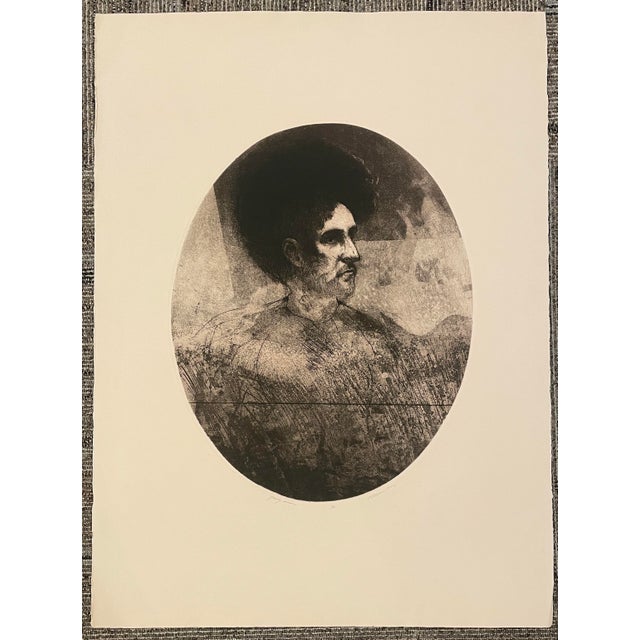 1972 William Patterson Young Man Contemporary Realist Etching For Sale - Image 4 of 4
