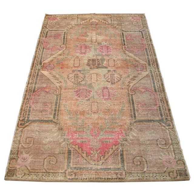 19th Century 19th Century Tribal Floral Khotan Samarkand Rug For Sale - Image 5 of 5