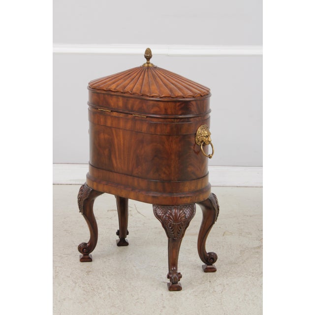1990s Regency Maitland Smith Mahogany Lidded Wine Cooler For Sale In Philadelphia - Image 6 of 16
