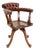 Antique Victorian Oak and Leather Swivel Desk Chair attributed to James Shoolbred, 1880 For Sale