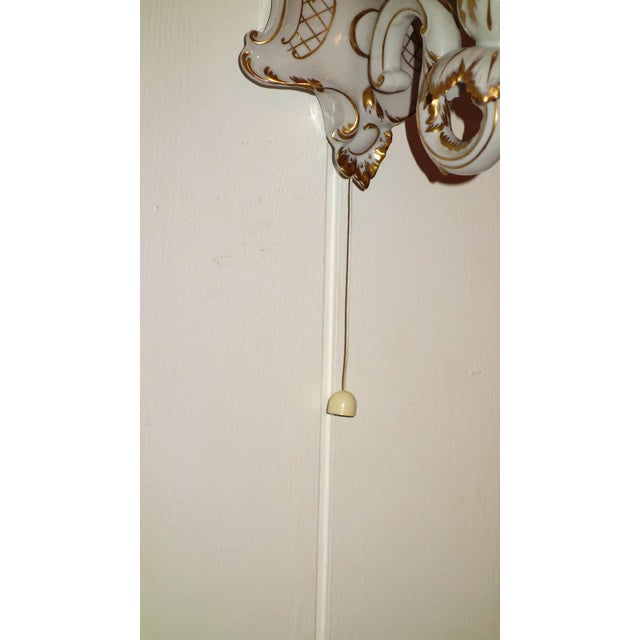 Hand-Painted Porcelain Wall Lamps from Potschappel Dresden, 1960s, Set of 2, in Very Good conditions. Designed 1960 to...