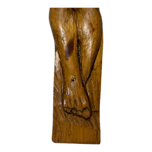 Big Vintage Hand Carved Wood Folk Art Religious Jesus Crucified Cross Sculpture