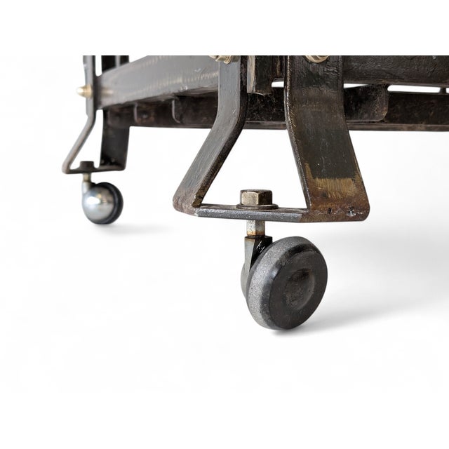 1960s Vintage Iron and Brass Log Holder, 1960s For Sale - Image 5 of 9