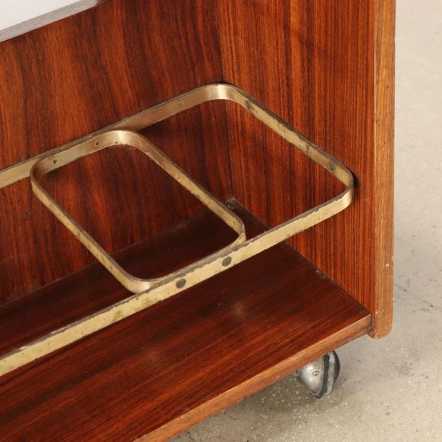 Serving Trolley in Wood, Italy, 1960s For Sale - Image 5 of 10