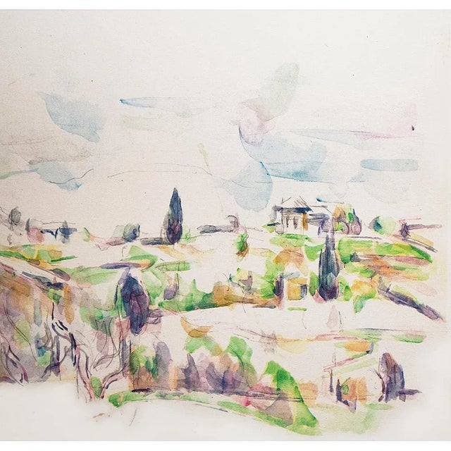 1950s 1959 After Paul Cezanne "Landscape", Large First Edition Full-Color Print For Sale - Image 5 of 8