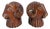 Carved Wood Rams Head Bookends by Sarreid Spain 1970s - A Pair For Sale