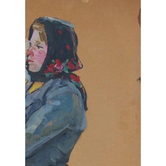 Realism 1970s Oil Painting: Ukrainian Girl Portrait, Socialist Realism Art 68-47 For Sale - Image 3 of 6
