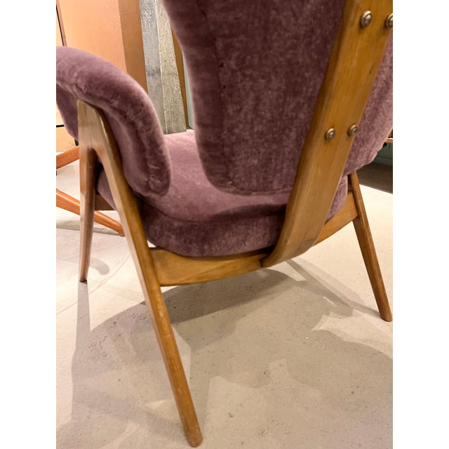 Wood Vintage Lounge Chairs by Roger Landault, 1950, Set of 2 For Sale - Image 7 of 14