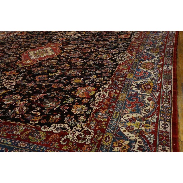 Textile Splendid Black, Blue and Red Color With Medallion Pattern Vintage Bakhtiari Rug For Sale - Image 7 of 8