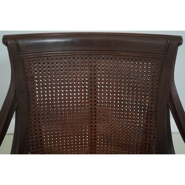 2000 - 2009 Theodore Alexander Regency Style Double Cane Back Leather Seat Chair For Sale - Image 5 of 18