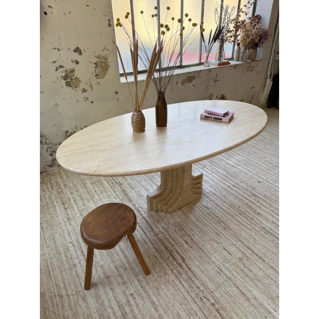 Travertine Dining Table by Afra & Tobia Scarpa, Italy, 1970 For Sale - Image 17 of 18