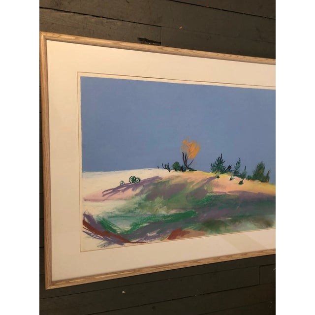 Large Original Vintage Pastel Landscape Drawing Signed For Sale In Philadelphia - Image 6 of 6