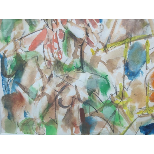 Paint Gen Paul French Watercolor Ornate Gold Gilt Frame Abstract Painting Concert For Sale - Image 7 of 9